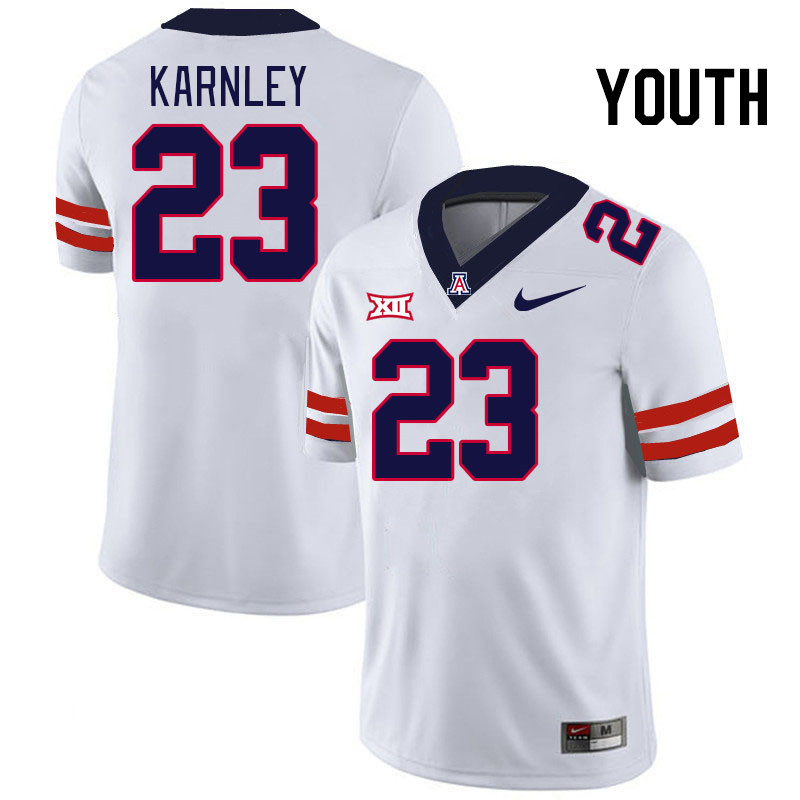 Youth #23 Emmanuel Karnley Arizona Wildcats Big 12 Conference College Football Jerseys Stitched-Whit